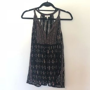 Joie Silk Black Printed Tank Size M
